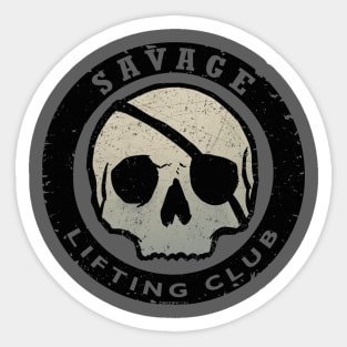 Savage Lifting Club Skull Badge Sticker